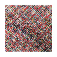 high quality Ready to ship red elegant woven italian tweed fabric for garment